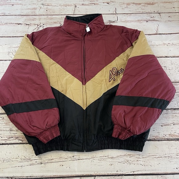 Vintage Chalk Line San Francisco‎ 49ers Puffer Jacket Size 2XL Made In Korea NFL